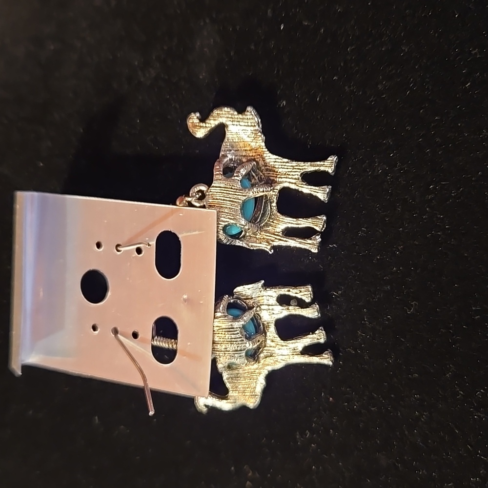 Rainbow Time Machine Silver/Turquoise Dangle Earr… - image 3